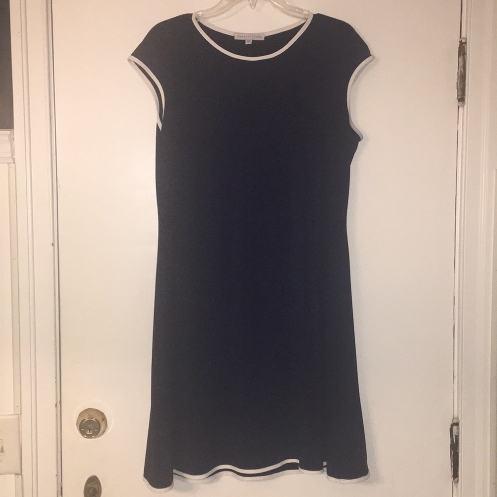 Sweet White Piped A-Line Dress